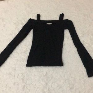Black shoulder cut out top